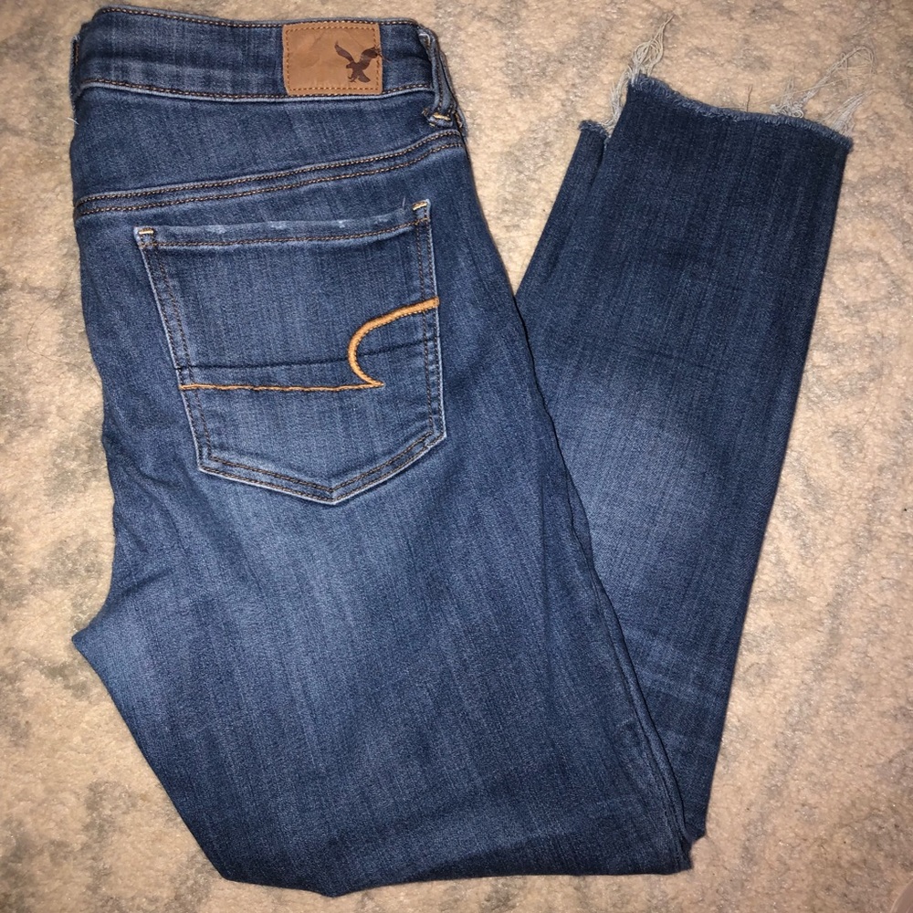 Cute tassels bottom American eagle jeans